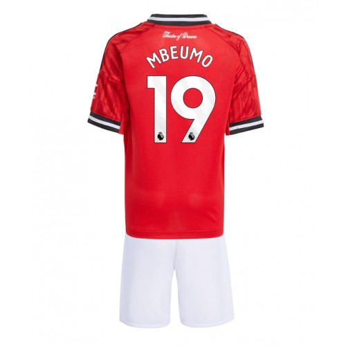 Stroje piłkarskie Manchester United Bryan Mbeumo #19 Koszulka Podstawowej dla dzieci 2025-26 Krótki Rękaw (+ szorty)